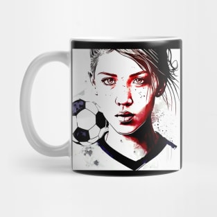 Soccer Girl Graffiti Art Splash Paint Mug